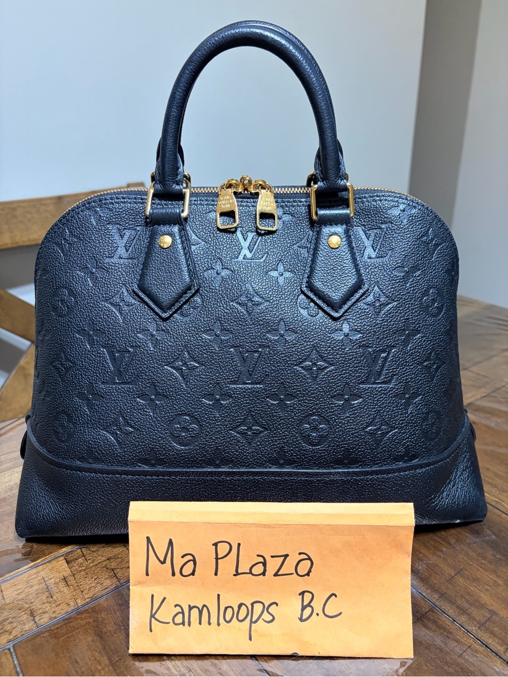 Louis Vuitton Alma  Black Monogram Empreinte Alma BB Satchel